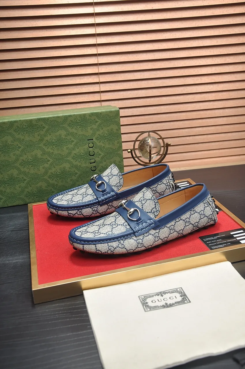 Men's Men's Shoes💰420💶【GUCCI】 (High-end Niuli) New 🍀Gucci*——Gucci Doudou Shoes! Made of imported original cowhide, the inner top layer is comfortable cowhide lining! Original wear-resistant rubber outsole! High quality products! Code number 38-44!